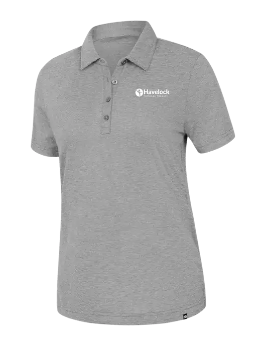TravisMathew Womens Light Grey Heather Sunnyvale Polo w/Havelock Logo