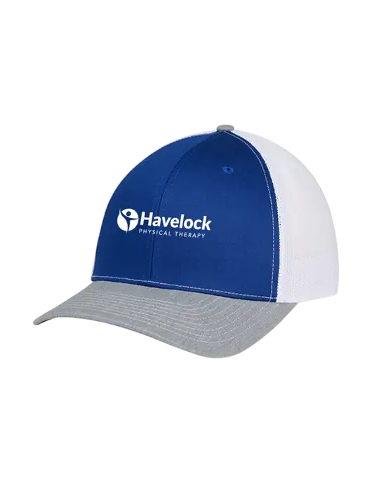 Richardson Adjustable Snapback Original 112 Trucker Cap Royal/HeatherGrey/White Mesh w/Havelock Logo