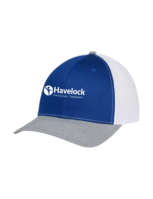 Richardson Adjustable Snapback Original 112 Trucker Cap Royal/HeatherGrey/White Mesh w/Havelock Logo