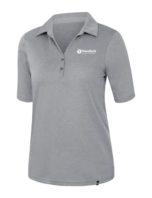 TravisMathew Womens Medium Grey Heather Sunsetters Polo w/Havelock Logo