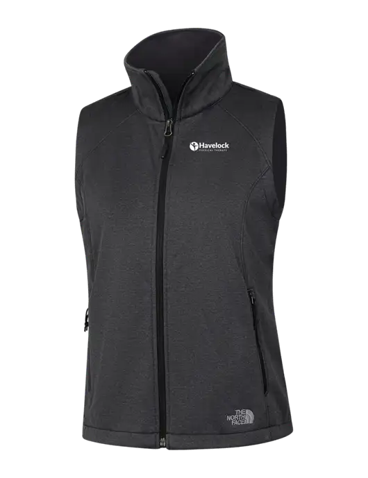 The North Face Womens Dark Grey Heather Ridgewall Soft Shell Vest  w/Havelock Logo