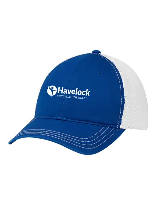 Richardson 111 Garment Washed Trucker Cap Royal w/White Mesh w/Havelock Logo