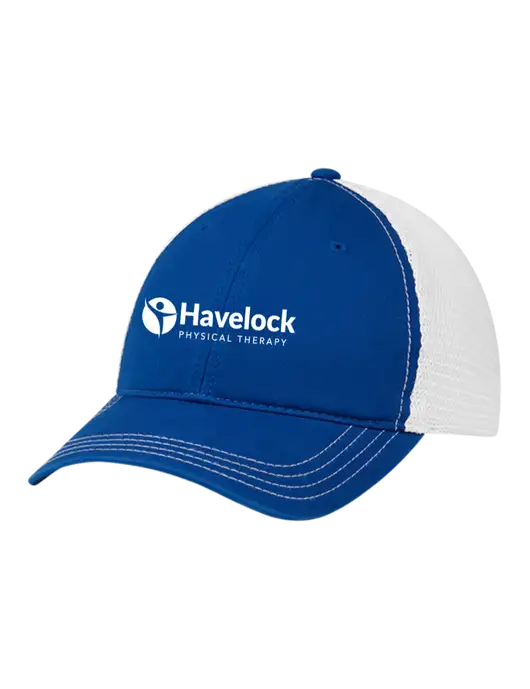 Richardson 111 Garment Washed Trucker Cap Royal w/White Mesh w/Havelock Logo