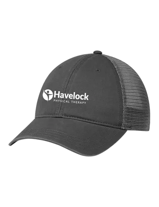 Richardson 111 Garment Washed Trucker Cap Charcoal w/Charcoal Mesh w/Havelock Logo
