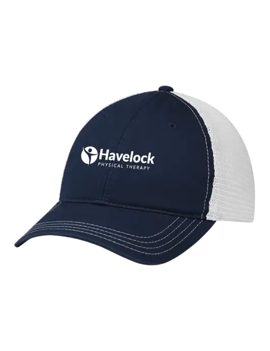 Richardson 111 Garment Washed Trucker Cap Navy w/White Mesh w/Havelock Logo