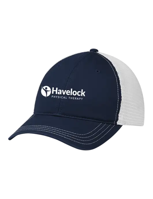Richardson 111 Garment Washed Trucker Cap Navy w/White Mesh w/Havelock Logo