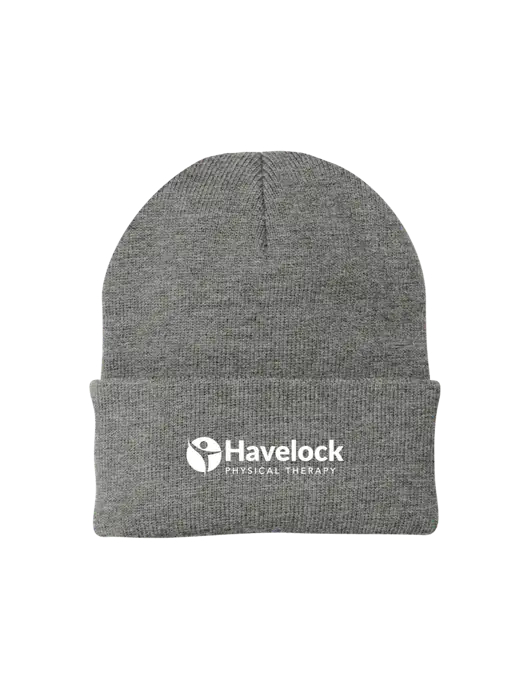 Medium Grey Heather Knit Cap w/Havelock Logo
