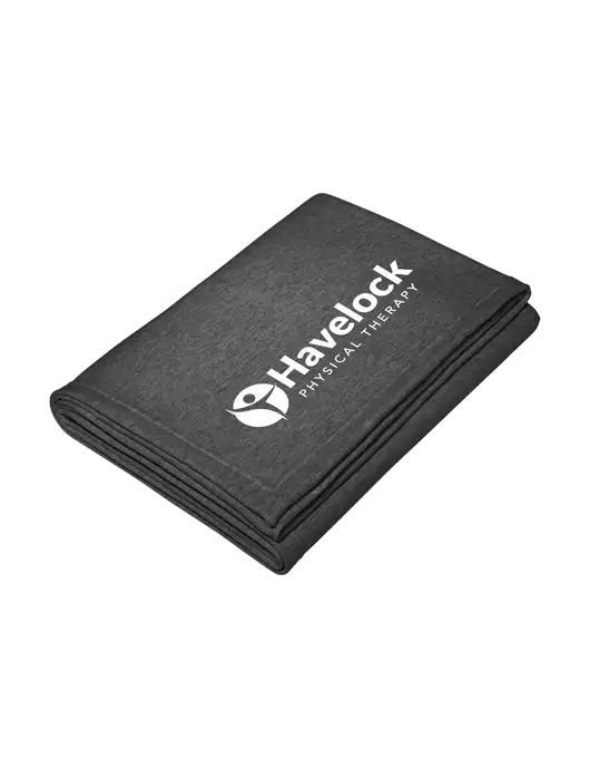 Core Dark Grey Heather Fleece Sweatshirt Blanket w/Havelock Logo