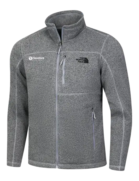 North Face Medium Grey Heather Sweater Fleece Jacket w/Havelock Logo