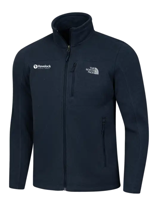 North Face Navy Heather Sweater Fleece Jacket w/Havelock Logo