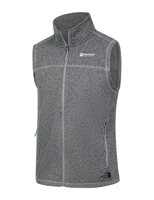 North Face Medium Grey Heather Sweater Fleece Vest w/Havelock Logo