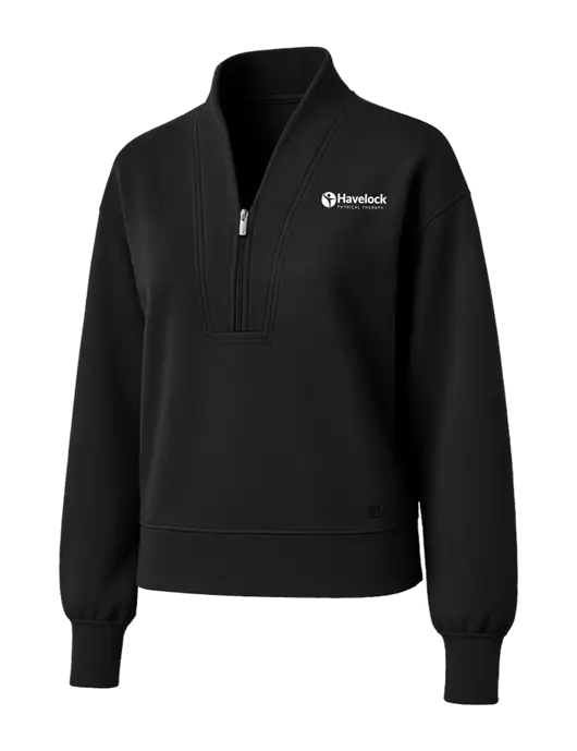 OGIO Womens Black Transcend 1/4-Zip w/Havelock Logo