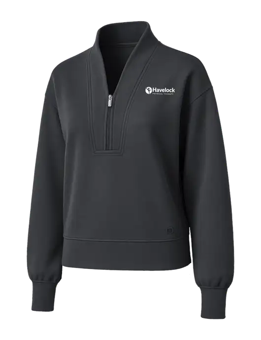 OGIO Womens Dark Grey Transcend 1/4-Zip w/Havelock Logo