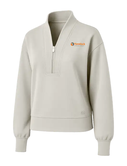 OGIO Womens Ivory Transcend 1/4-Zip w/Havelock Logo