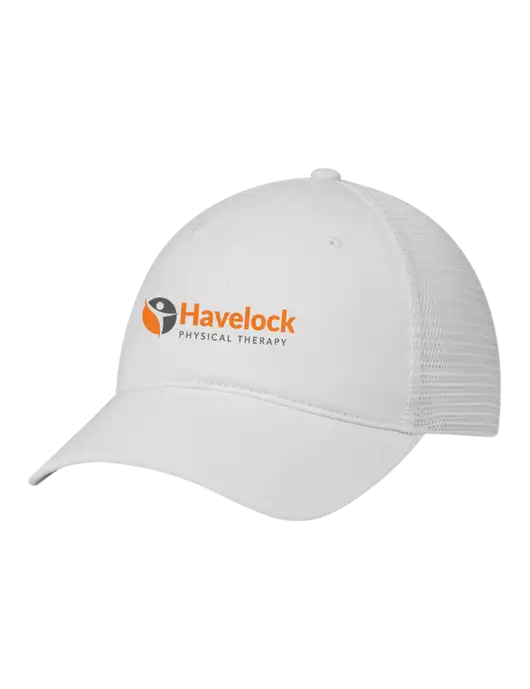 Richardson 111 Garment Washed Trucker Cap White w/White Mesh w/Havelock Logo