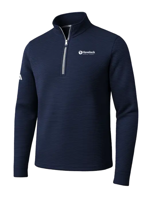 Adidas Navy Spacer Quarter-Zip Pullover w/Havelock Logo