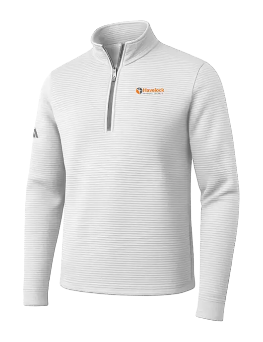 Adidas White Spacer Quarter-Zip Pullover w/Havelock Logo