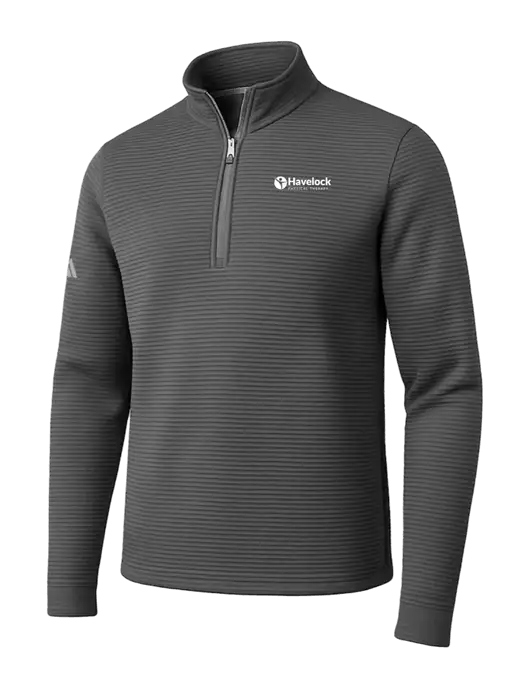 Adidas Medium Grey Spacer Quarter-Zip Pullover w/Havelock Logo