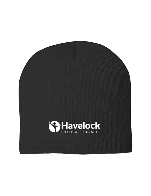 Solid Black Element Knit Beanie w/Havelock Logo