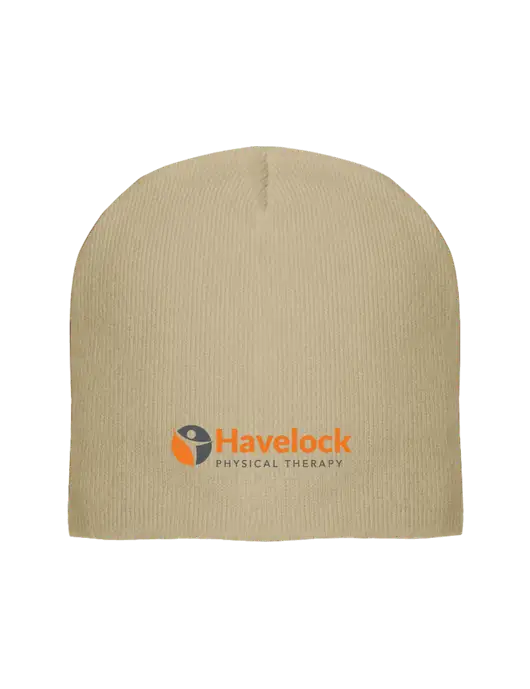 Solid Tan Element Knit Beanie w/Havelock Logo