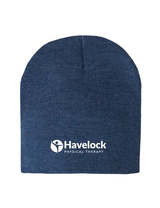 Dark Royal Heather Element Knit Beanie w/Havelock Logo