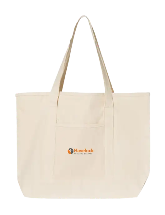 Natural Large Canvas Deluxe Tote w/Havelock Logo
