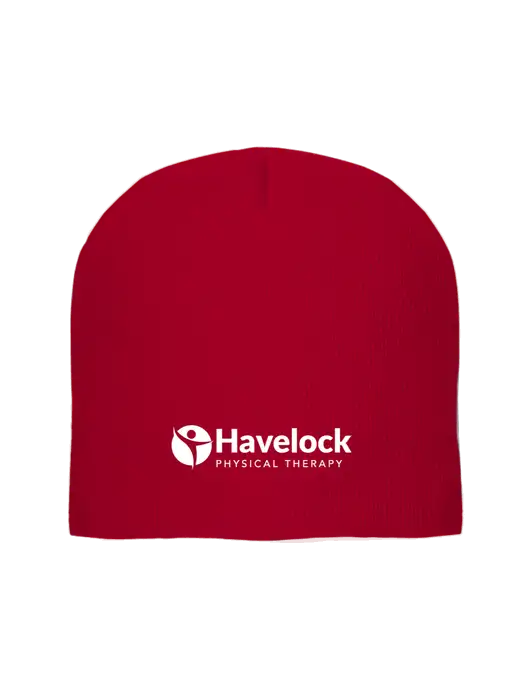 Solid Red Element Knit Beanie w/Havelock Logo
