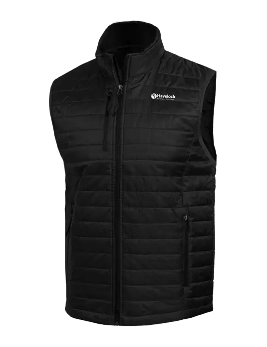 Packable Black Puffy Vest w/Havelock Logo