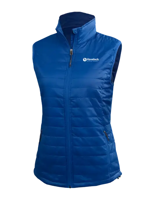 Womens Packable Royal Puffy Vest w/Havelock Logo