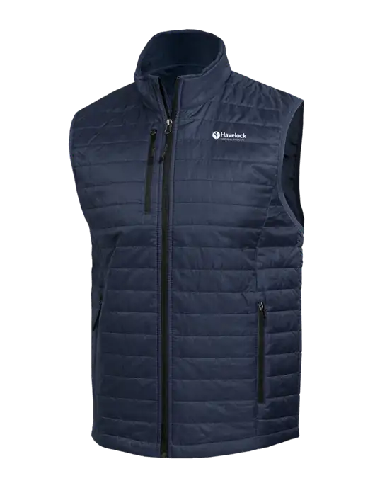 Packable Navy Puffy Vest w/Havelock Logo