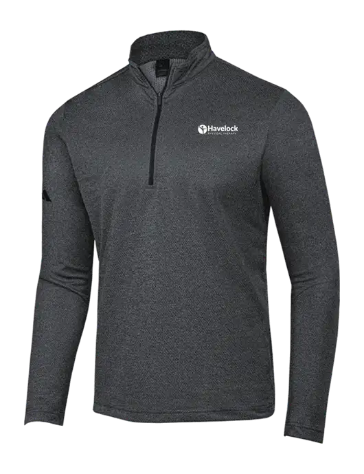 Adidas Black Melange Space Dyed Quarter-Zip Pullover w/Havelock Logo