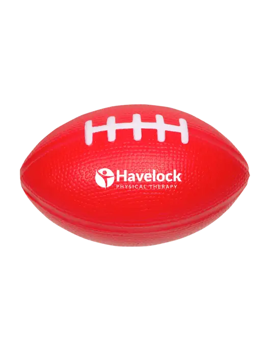 Red Stress Reliever Football w/Havelock Logo