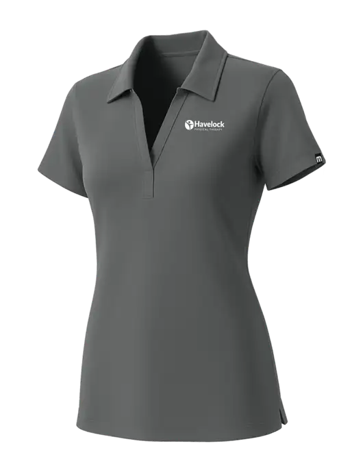 TravisMathew Womens Grey Glenview Solid Polo w/Havelock Logo