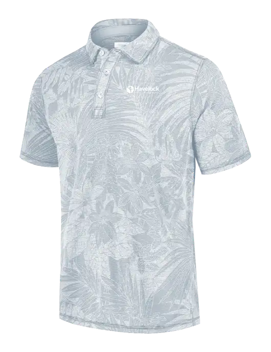 Tommy Bahama Light Grey Santiago Paradise Polo w/Havelock Logo