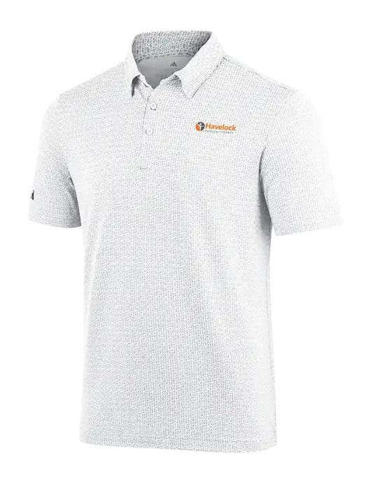 Adidas White Printed Blend Polo w/Havelock Logo