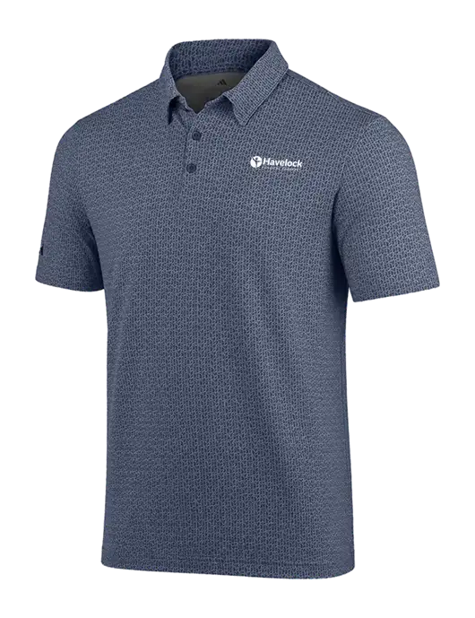 Adidas Light Navy Printed Blend Polo w/Havelock Logo