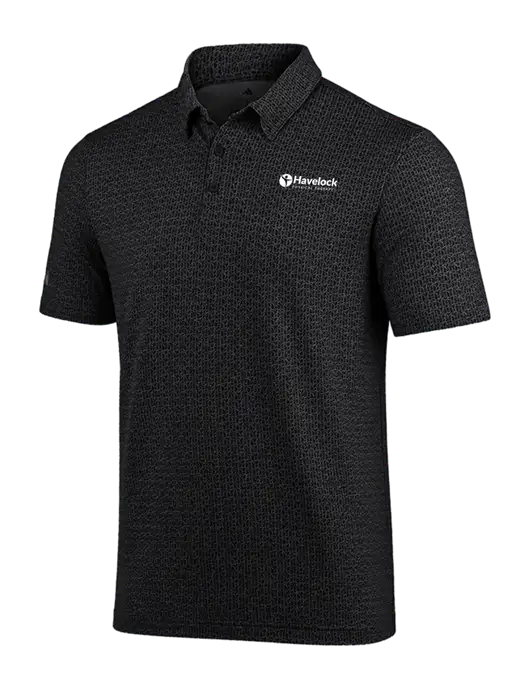 Adidas Black Printed Blend Polo w/Havelock Logo