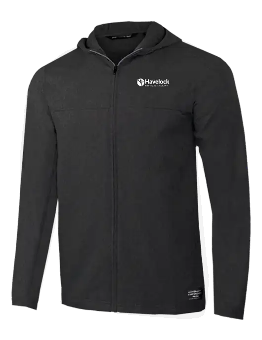 TravisMathew Dark Heather Grey Balboa Hooded Full-Zip Jacket w/Havelock Logo
