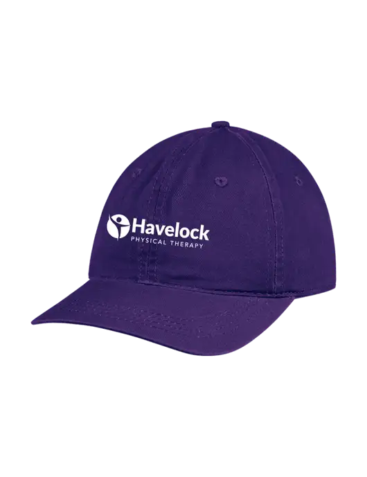 Garment Washed Unstructured Twill Purple Cap w/Havelock Logo