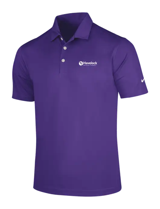 NIKE Purple Dri-Fit Vertical Mesh Polo w/Havelock Logo