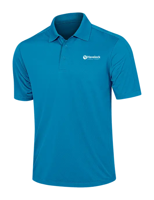 Sapphire Blue Diamond Textured Jacquard Polo w/Havelock Logo