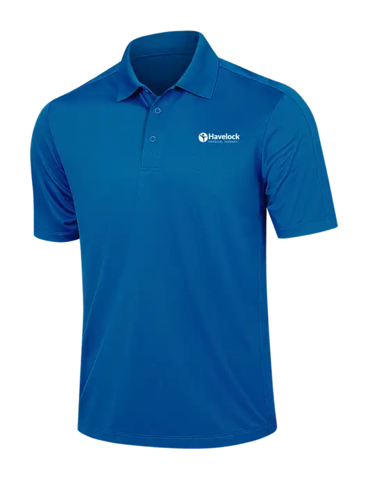 Dark Royal Blue Diamond Textured Jacquard Polo w/Havelock Logo