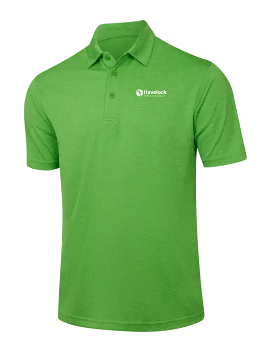 Kelly Green Heather Contender Polo w/Havelock Logo