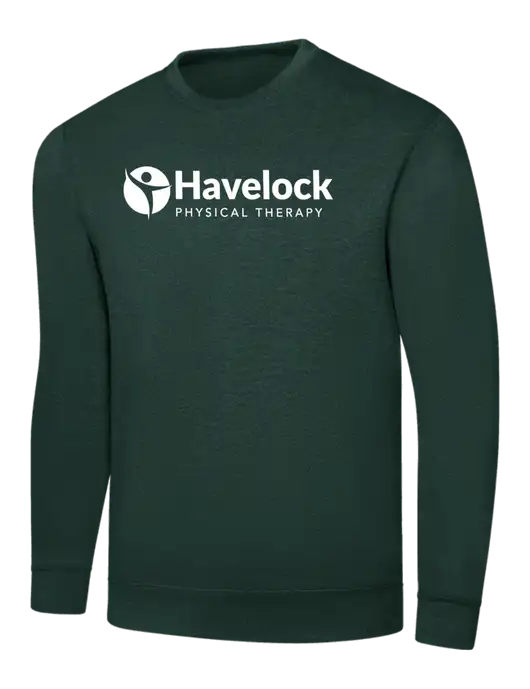 Dark Green 7.8 oz Ring Spun Crew Sweatshirt w/Havelock Logo
