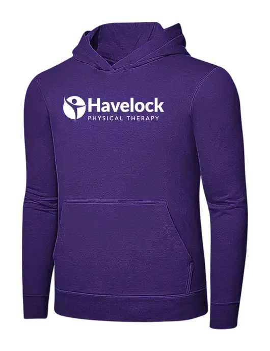 Purple 7.8 oz Ring Spun Hooded Sweatshirt w/Havelock Logo