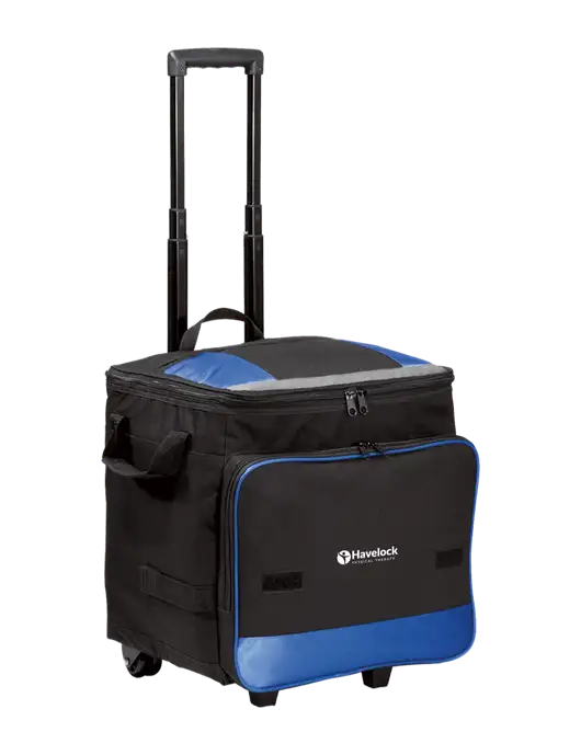 Twilight Blue Rolling Cooler w/Havelock Logo