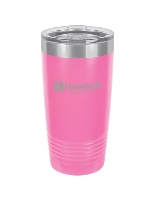 Polar Camel 20 oz Powder Coated Pink Vacuum Insulated Tumbler w/Havelock Logo
