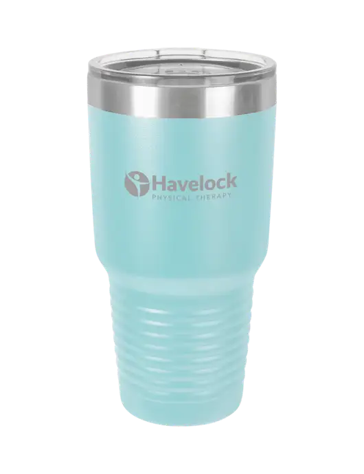 Polar Camel 30 oz Powder Coated Light Blue Vacuum Insulated Tumbler w/Havelock Logo