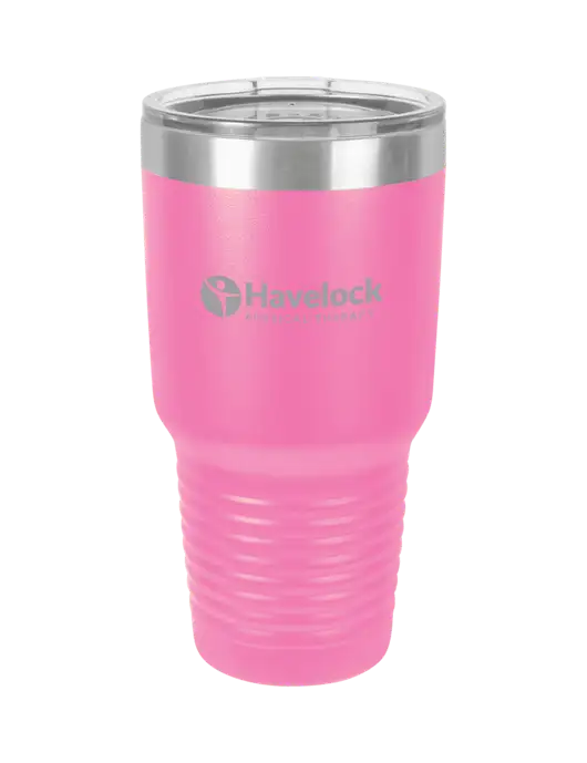 Polar Camel 30 oz Powder Coated Pink Vacuum Insulated Tumbler w/Havelock Logo