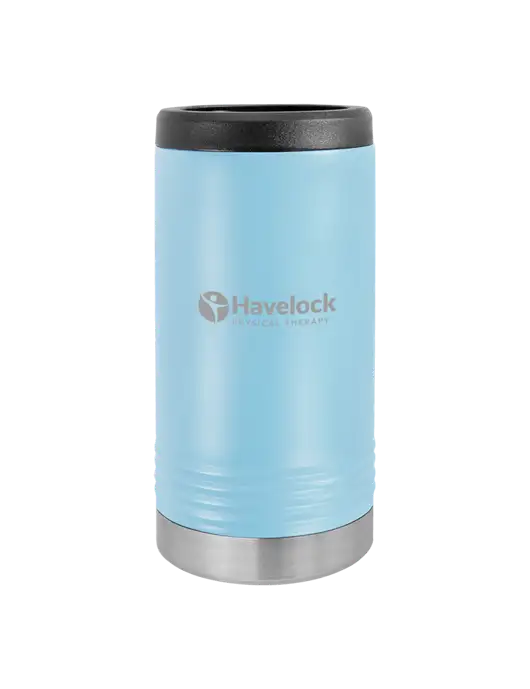 Polar Camel Powder Coated Light Blue Vacuum Insulated Slim Beverage Holder w/Havelock Logo